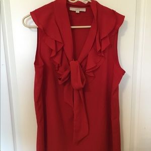 Loft Red Blouse Size: XL